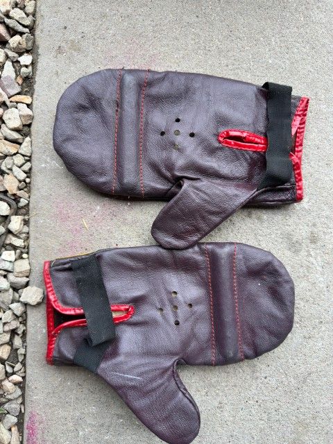 Vintage Everlast 4308 Leather Weight Speed Bag Training Gloves Brown Red