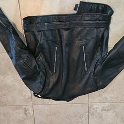 Leather Motorcycle Jacket Size 44