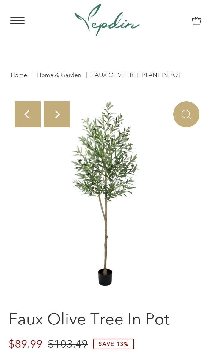 New Vepdin 6' Faux Olive Tree