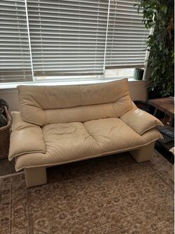 White leather couch