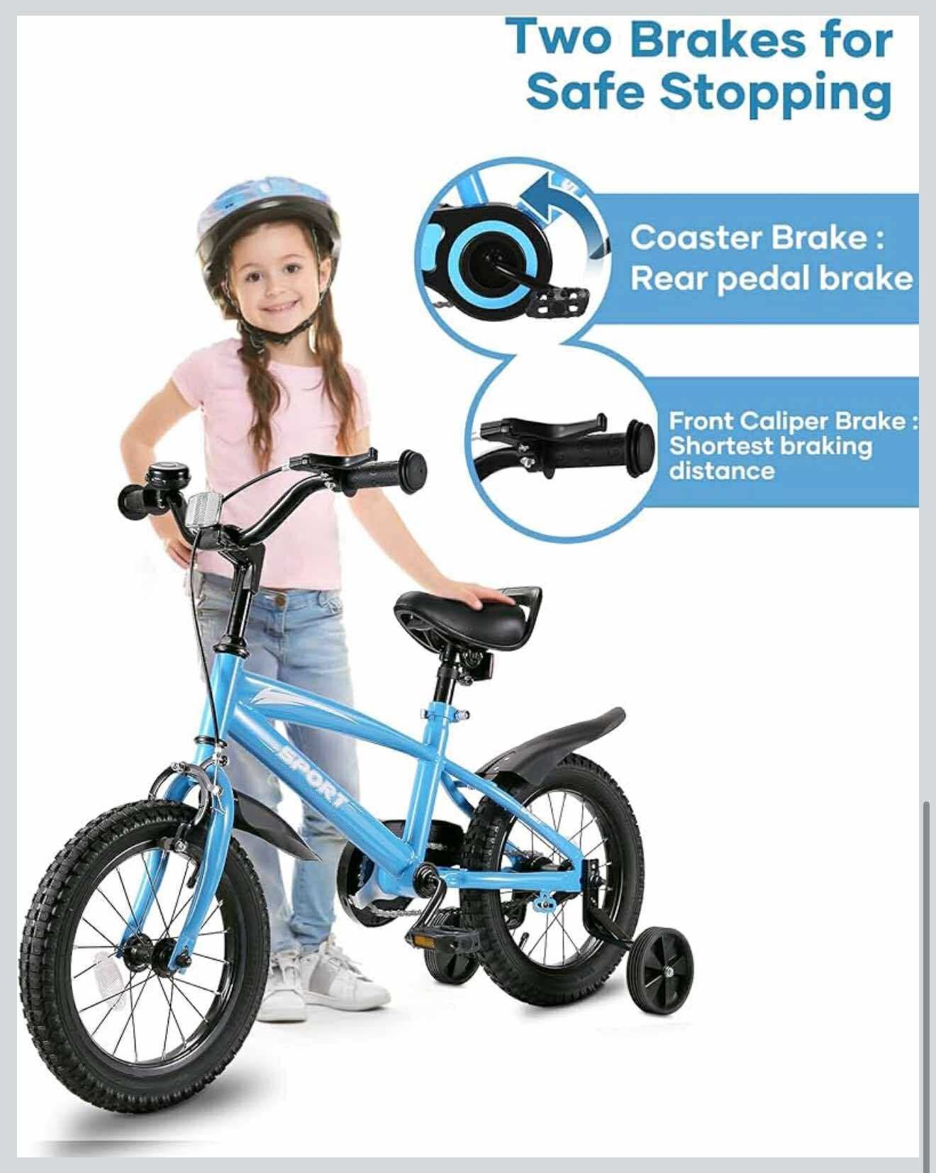 Kids Bike Bicycle 14 Inches Kid Bicycle for Boys Girls with Training Wheels R-6
