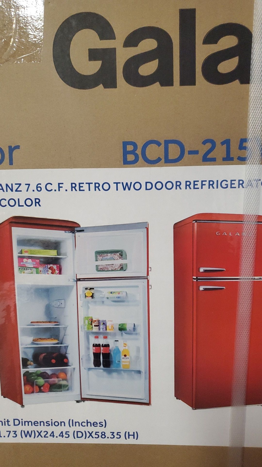 Refrigerator Galanz 7.6 C.F Retro two door