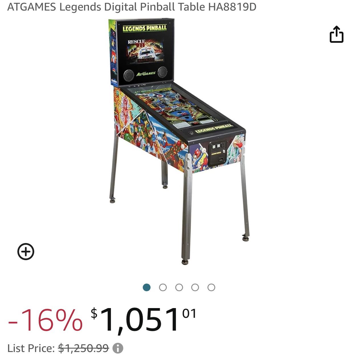 ATGames Legends Digital Pinball Machine Table
