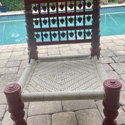 Indian Handmade Wood low Chair  