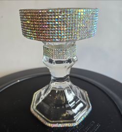 Candle holder new 5x3.5 inch handmade glass