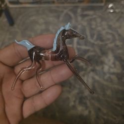 Decorative glass horse