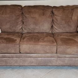 Faux Leather Couch & Recliner Set