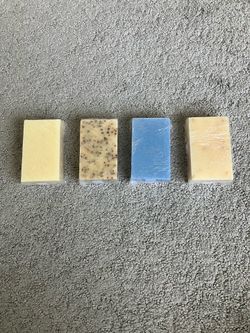 Set of Natural Handmade Bar Soaps: Oatmeal, Lavender and Lemon - 3.25x2x1