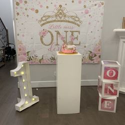 Princess First Birthday Backdrop