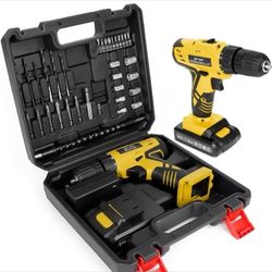 Portable 21V Power Drill Set with 37PCS Drill Bit