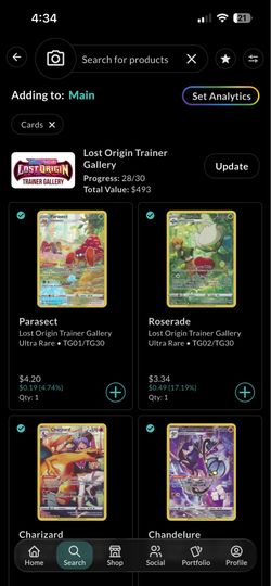 Lost Origin Pokemon 96% Master Set