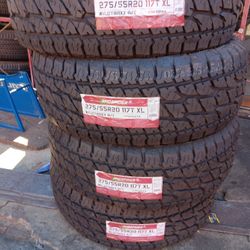 4 New Tires Installed/ Nuevas Llantas Instaladas 275/55/20 Land Spider Tires