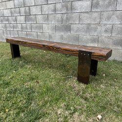 Metal And Wood Super Sweet Custom Rustic Industrial Style Bench 