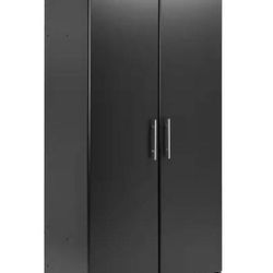 Prepac Elite 2-Shelf Engineered Wood Freestanding Wardrobe Cabinet in White And Black New In Packaging!