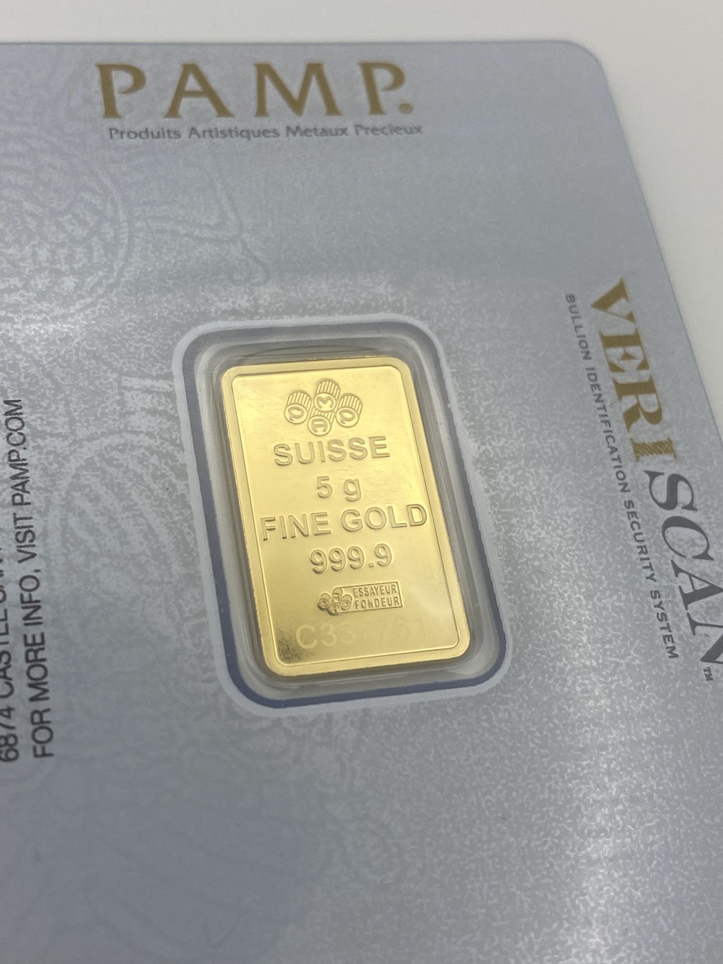5 Gram Gold Bar - PAMP Lady Fortuna Veriscan® (In Assay)