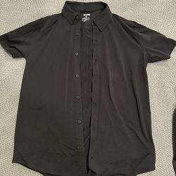 True Classic Men’s Black Button Polo Short Sleeve Size Medium New 