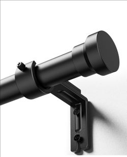 YaFex Curtain Rods 32-118 Inch, Heavy Duty 1 Inch Adjustable Curtain Rod for Windows, Black Long Window Treatment Rods, Modern Design, Easy Installati
