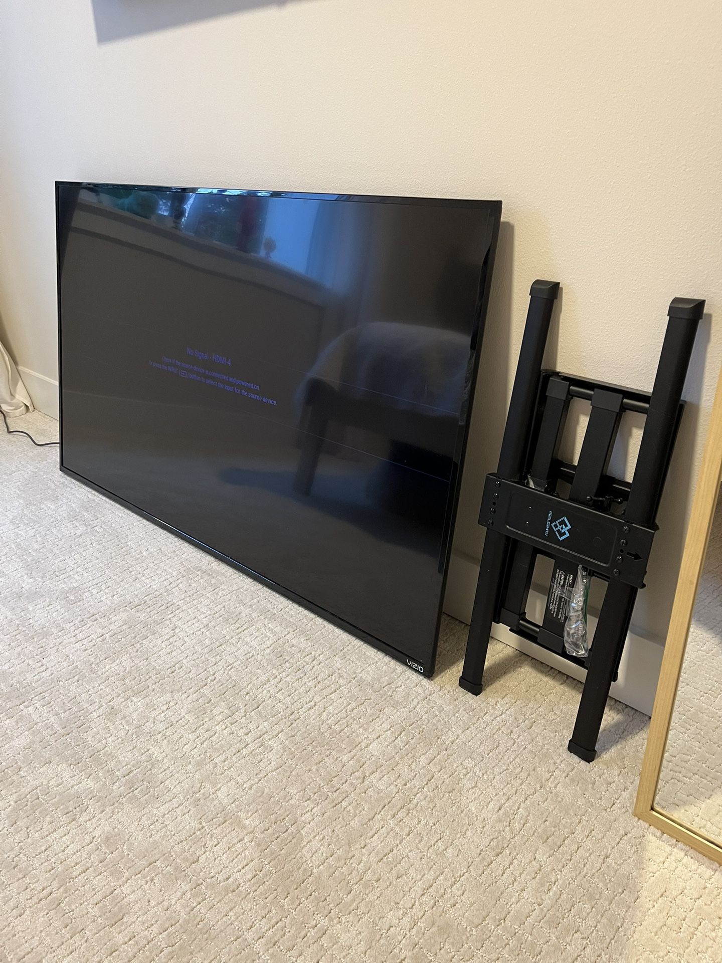 60” Vizio 4K TV with Pivoting Wall Mount