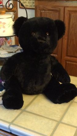 Big Black Fuzzy Bear. 19" tall. Like Brand New.