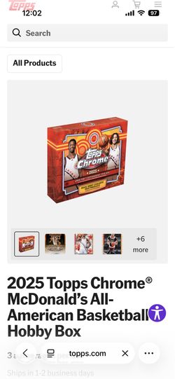 2025 Topps Chrome® McDonald’s All-American Basketball - Hobby Box sports cards