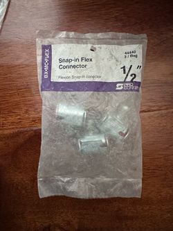 Sigma ProConnex 1/2" Zinc-plated Steel 44440 Snap-in Flex Connector 3 Pack