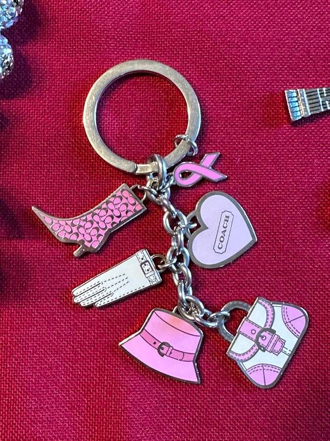 Coach Keychain/Bag Charm - Breast Cancer Awareness
