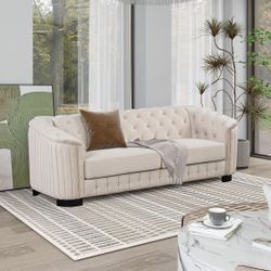 Modern 82" Mid Century Velvet  Sofa
