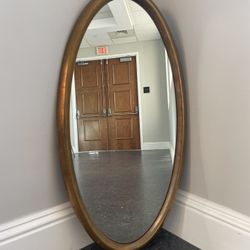 Bronze Colored Oval Wall Mirror 36”H x 18.5” W