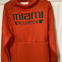 Miami Hurricanes Adidas Pullover Hoodie - Size Medium 
