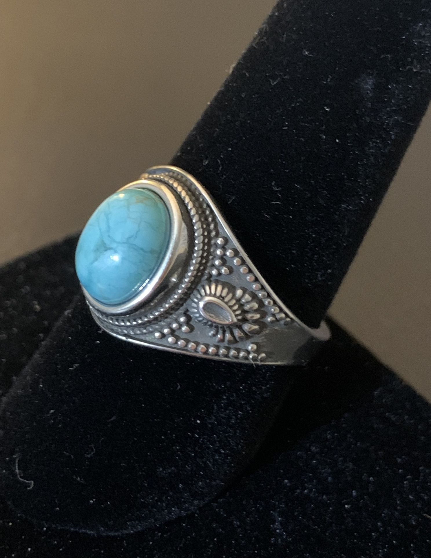 Sterling Silver And Turquoise Ring