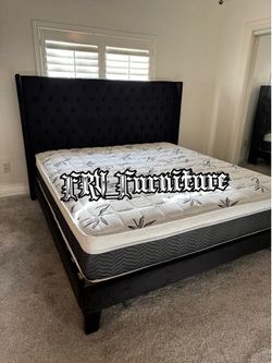 New king bed frame with mattress