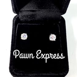 Sterling Silver Cubic Zirconia Earrings Studs 
