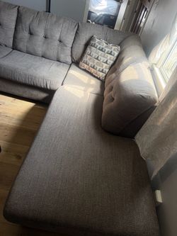 Gray Fabric Sectional Sofa with Chaise