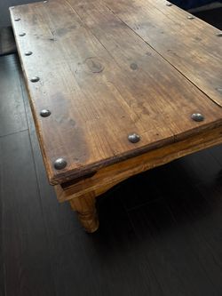 Rustic wood coffee table