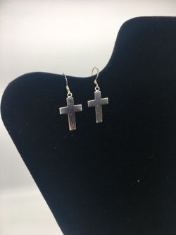 Vintage Sterling Silver Cross Earrings