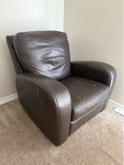Brown Leather Armchair - $20
