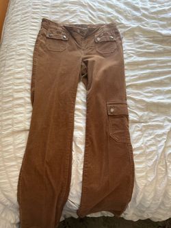 Brown Cargo flare pants