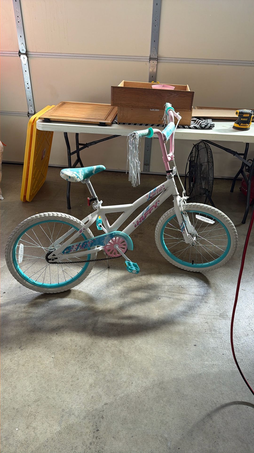 Girls Pink And Blue Bike