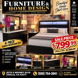 4pcs Queen Bedroom Set