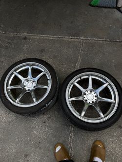 Chrome Anovia Kanos 18x8.5 +35 5x114.3 Wheels Pair Only