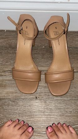 Time & Tru Beige/ Nude Block Heels