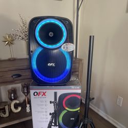QFX 15” Bluetooth Rechargeable Party Speaker with Microphone , LED Party Lights  & Stand Included 🔊🎤🎶🔊🎶🎶