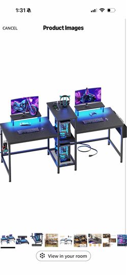 Gaming desk for two