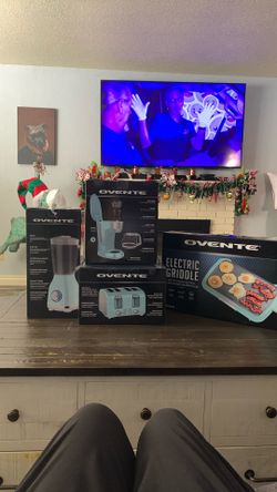 NEW Blue Retro Set Of Kitchen Appliances By Ovente  4 Piece