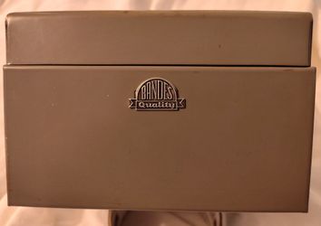 Vintage Bandes Quality Metal Index Card File Box 