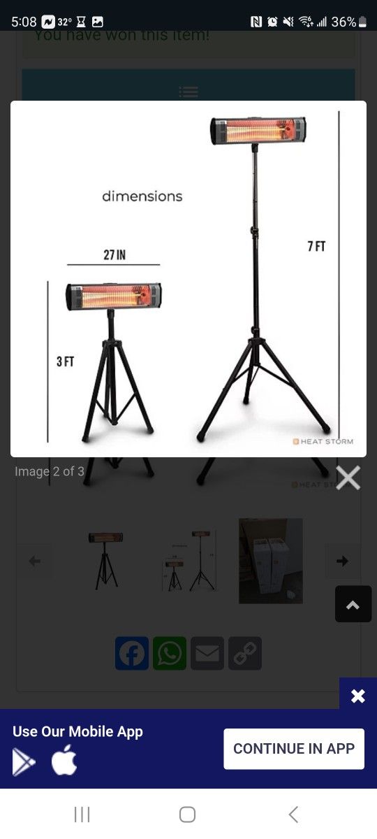 Heater On Tripod , Wall , Ceiling Mount