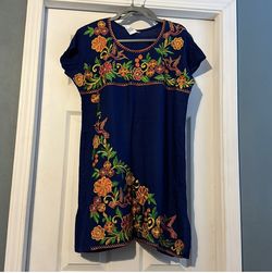 Embroidered Mexican Shirt Dress