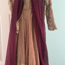 Indian Style 3 Pieces - Dress, Pants, Scarf Heavily Decorated