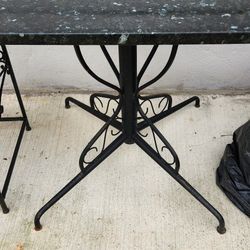 Wrought Iron Table With Granite Top 24x24