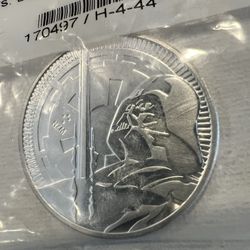 1 Oz Fine Silver Round - 2018 Niue $2 Star Wars Darth Vader Light Saber Theme APMEX